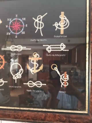 Cuadro Nudos Marinos Madera y Tela