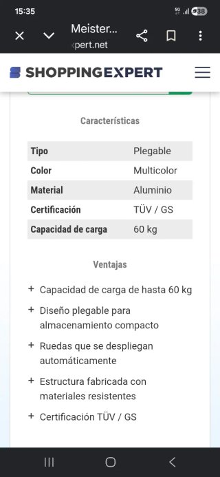 Carretilla plegable Meister roja