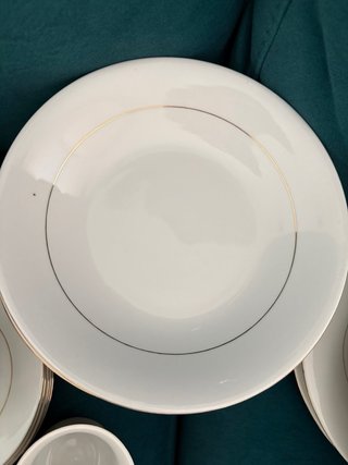 Vajilla Porcelana blancs Baño Oro