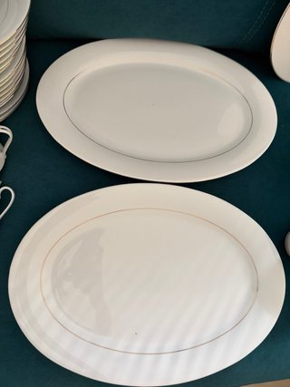 Vajilla Porcelana blancs Baño Oro