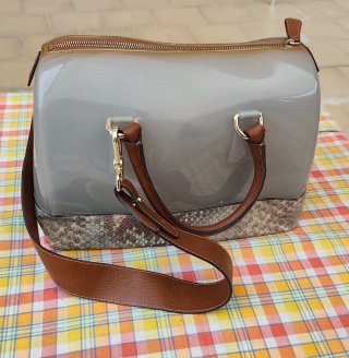 Bolso de Mano Estilo Satchel Piel de Serpiente