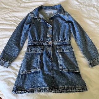 Vestido vaquero Zara niña manga larga T9