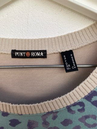 Camiseta Punt Roma Beige Puños Satinados