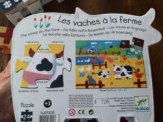 Puzzle Djeco Mucca 24 pezzi +3 anni