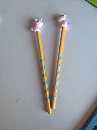 Lápices con goma de unicornio