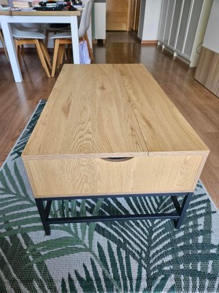 Mesa de centro madera y metal.