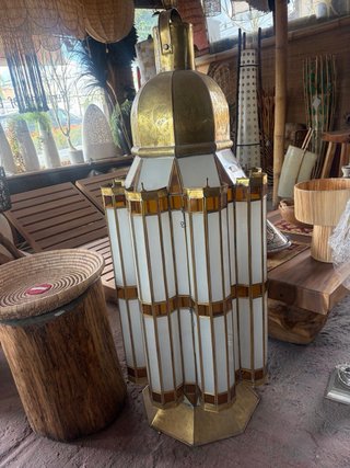 Farol grande lámpara dorada Marrakech