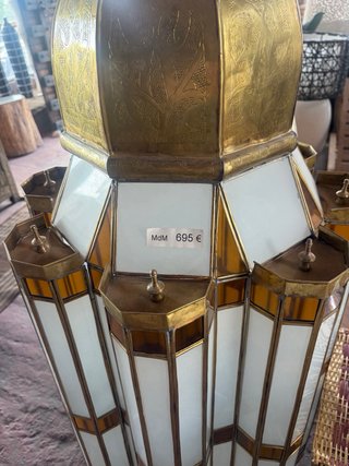 Farol grande lámpara dorada Marrakech
