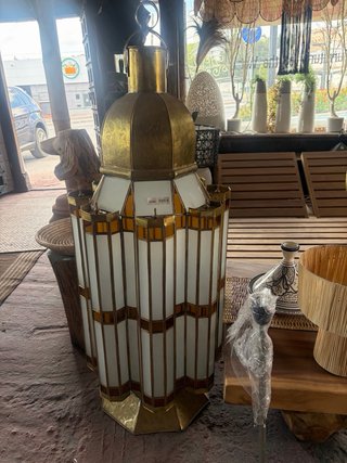 Farol grande lámpara dorada Marrakech
