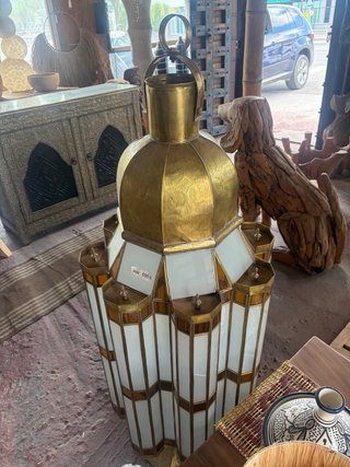 Farol grande lámpara dorada Marrakech