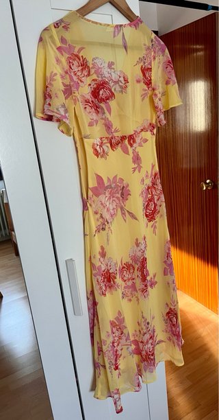 Vestido Mango flores amarillas y rosas