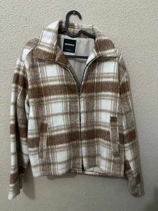 Chaqueta oversize cuadros Bershka XS