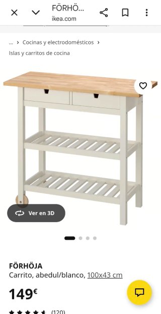 Carrito Cocina Ikea Madera y Gris