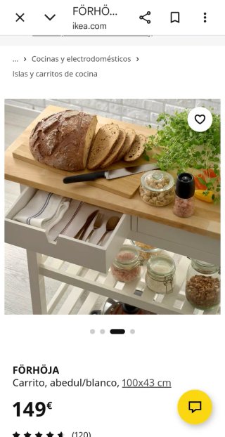 Carrito Cocina Ikea Madera y Gris