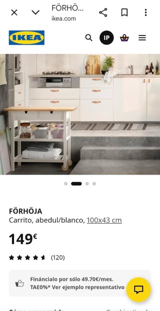 Carrito Cocina Ikea Madera y Gris