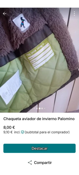 Chaqueta aviador invierno Palomino niño