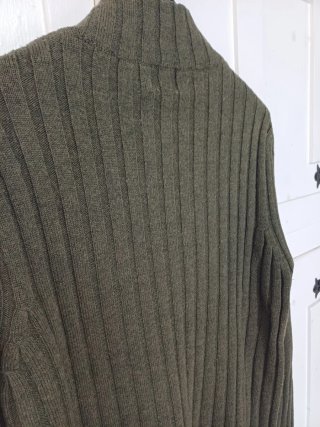 Maglione uomo verde oliva con zip