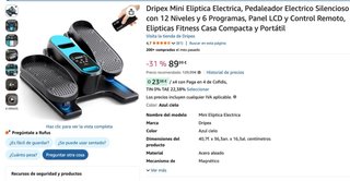 Dripex Mini Eliptica Electrica, Pedaleador Electri