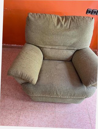 Sillón relax tela verde