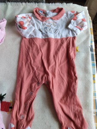 Set 4 pagliacetti e felpa bimba 3-6 mesi