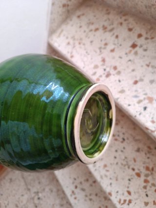 Juego de 3 jarrones verdes de cerámica
