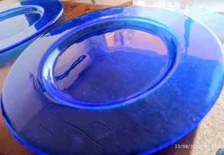 Set 4 Bajoplatos Cristal Azul Macizo