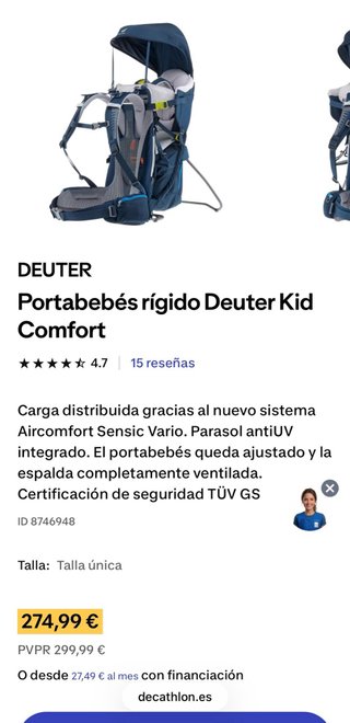 Mochila Portabebés Deuter Kid Comfort 3