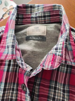 Camisa de cuadros chico manga larga