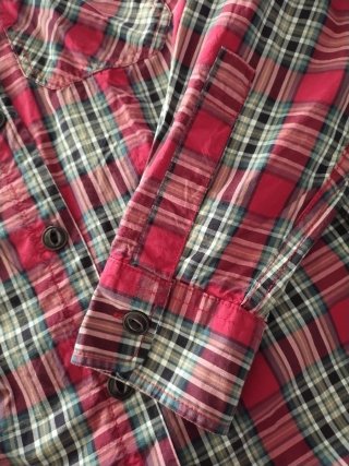Camisa de cuadros chico manga larga