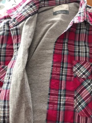 Camisa de cuadros chico manga larga