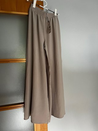 Pantalón Zara Lino Beige Talla S Nuevo