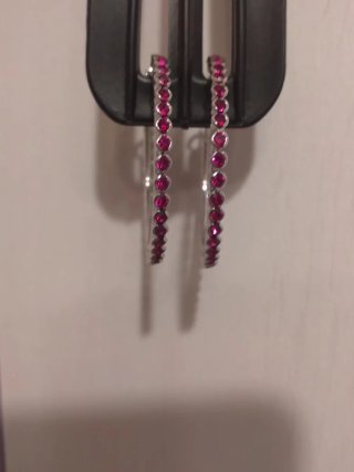 Pendientes Aro Plata y Piedra Swarovski nuevos