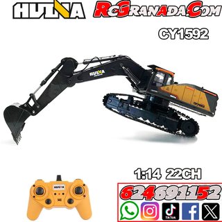 EXCAVADORA 1/14 MODELO VOLVO SEMI METALICA HUINA