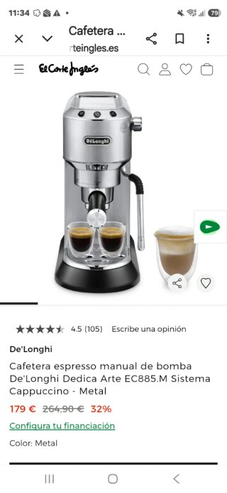 Cafetera Delonghi Espresso