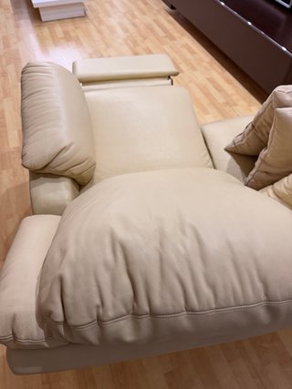 Sofá Relax 2 Plazas Piel Beige