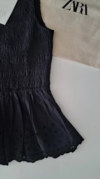 Top Peplum Negro Zara Talla XS