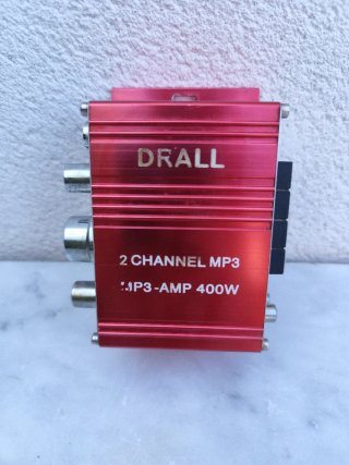 Mini Amplificador DRALL 2CH MP3 400W Rojo