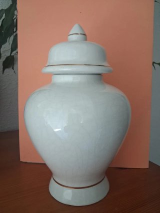 Tibor de porcelana Adorno jarrón tapa