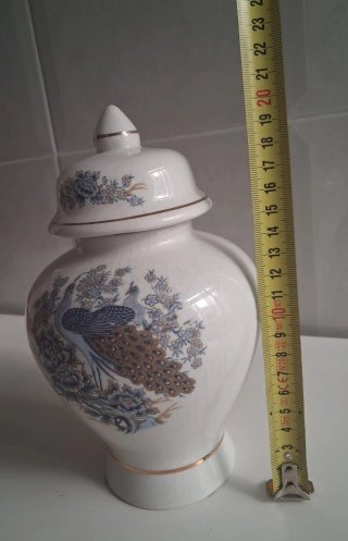 Tibor de porcelana Adorno jarrón tapa