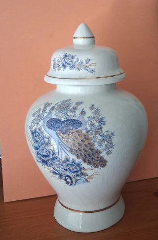 Tibor de porcelana Adorno jarrón tapa