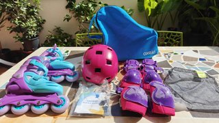 Patines Locavun 30-35 +Casco, Protecciones y bolsa