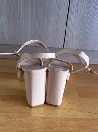 Sandalias tacón plataforma rosa pálido