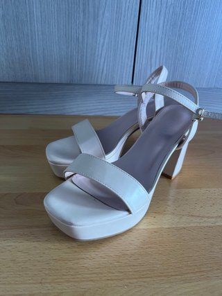 Sandalias tacón plataforma rosa pálido