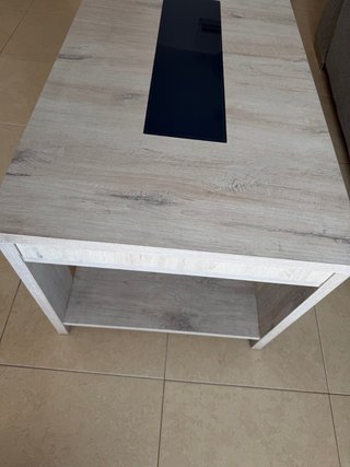 Mesa centro elevable madera y cristal
