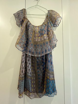 Vestido boho chic gasa seda Talla L