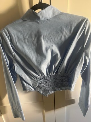 Camisa Stradivarius azul corta Talla S