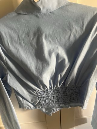 Camisa Stradivarius azul corta Talla S