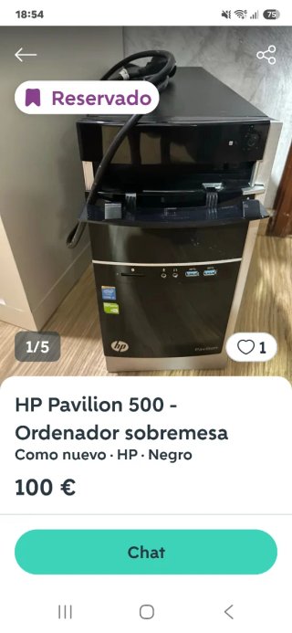 HP Pavilion 500-H0 Microtower Ordenador