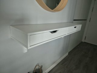 Mueble recibidor blanco 2 cajones