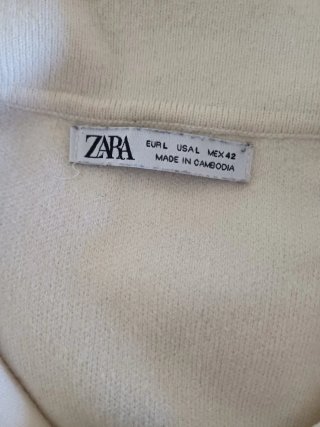 Polo uomo Zara manica lunga beige M